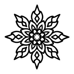 Poster - Intricate floral vector art flower blossom illustration decorative element flourish pattern drawing, mandala vector design
