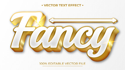 Poster - Fancy text, white and gold, luxury editable text effect style