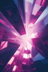 Poster - abstract geometric shapes in vibrant pink and blue
