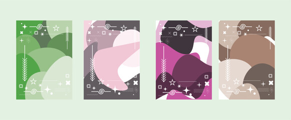Poster - vector illustration of an abstract background, abstract geometric shapes with colorful gradient background, package design element, vector element design, wavy line sh