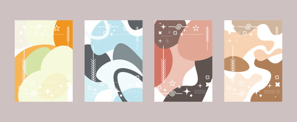 Aufkleber - vector illustration of an abstract floral background, abstract geometric shapes with colorful gradient background, package design element.