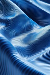 Poster - Smooth Blue Waves Flowing in Abstract Patterns