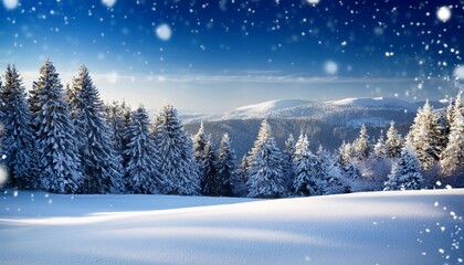 Wall Mural - christmas snowy greeting card