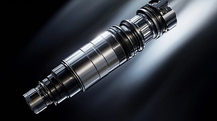 Leinwandbilder - High Quality Render of a Modern Metal Engine Component with Glossy Finish : Generative AI