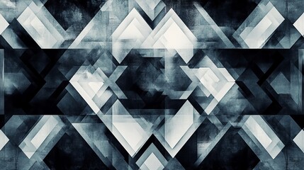 Poster - Abstract geometric pattern design with triangles and shapes in dark and light tones art work 