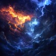 © ElizavetaG - Dramatic storm clouds with lightning in vivid colors