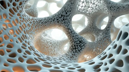 Microscopic 3D rendering of cellular networks