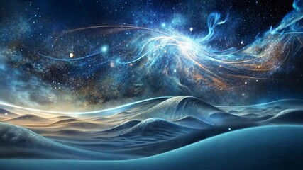 Wall Mural - a dreamlike journey through an alien desert landscape under a starry night sky