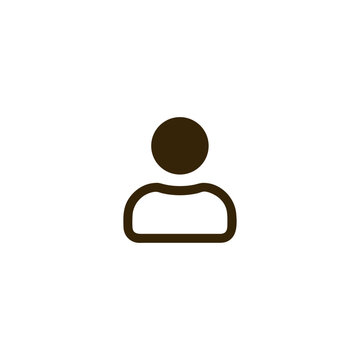 Simple Minimalist Person Icon User Profile Symbol, Avatar, Vector Graphic Design Element for Websites and Applications