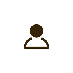 Fototapete - Simple Minimalist Brown User Profile Icon  Person Silhouette Illustration for Website, App, or Graphic Design