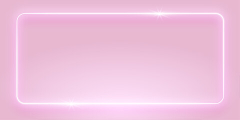 Poster - Abstract background with neon lights of vibrant colors glowing perpendicular lines on shiny reflecting background. Vector 3d render, square glowing in the bright wall, white neon light frame