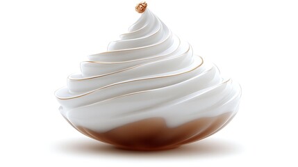 Poster - A beautiful white ceramic spiral bowl with gold accents on display