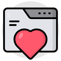 Wall Mural - Editable design icon of romantic website 