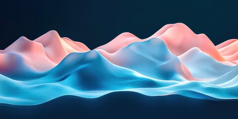 Wall Mural - a long, blue and pink wave