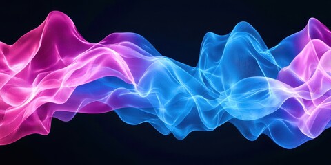 Wall Mural - a long, blue and pink wave