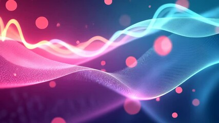 Leinwandbilder - Mesmerizing Flow of Radiant Particles and Glowing Waves in a Dreamlike Atmosphere