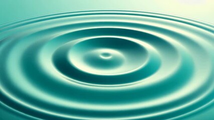 Aufkleber - Mesmerizing Teal Ripples A Tranquil Water Droplet Creates Concentric Circles