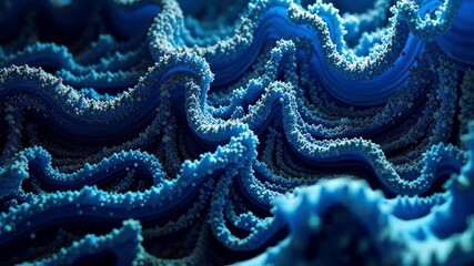 Poster - Mesmerizing Blue Wavy Abstract Texture A Seamless Loop of Intricate Patterns and Granular Details