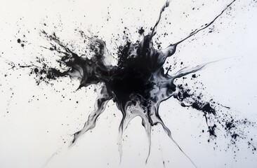 Poster - Abstract Ink Splatters on White