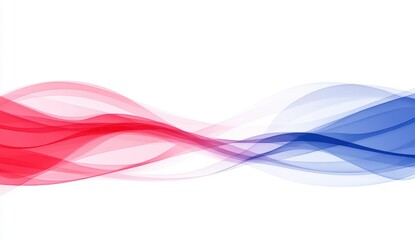 Poster - Abstract wavy lines of red and blue