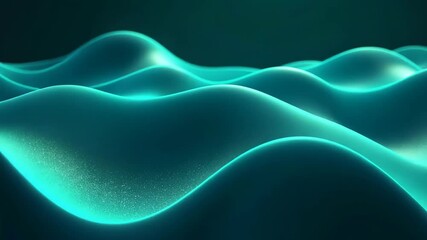Leinwandbilder - Mesmerizing teal waves ripple and flow with radiant light in this captivating animation.
