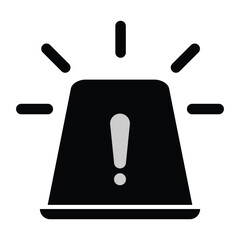Fototapete - Siren icon. Modern police, ambulance alarm siren vector silhouette symbol web graphic design. Simple Emergency siren icon isolated on white background. Alarm, emergency symbol. Vector image.
