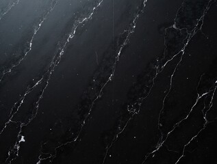  Elegant dark granite surface with shimmering silver veins and deep black tones