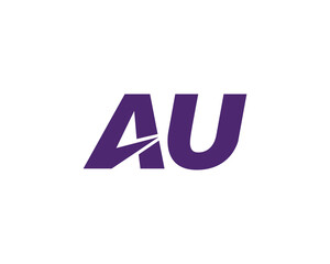 Fototapete - AU logo design vector template. AU