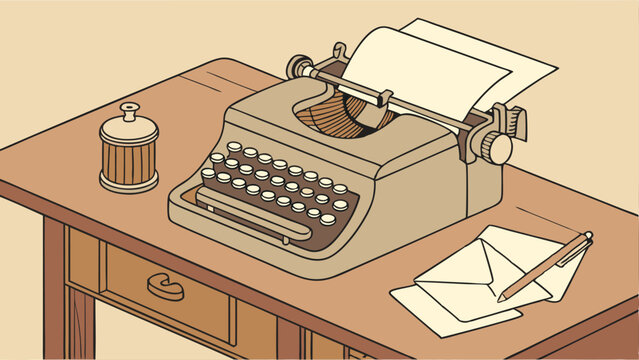 vintage typewriter vector illustration