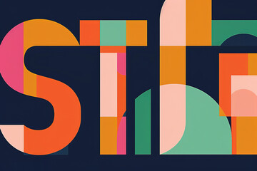 Poster - Abstract Colorful Graphic Letters Design