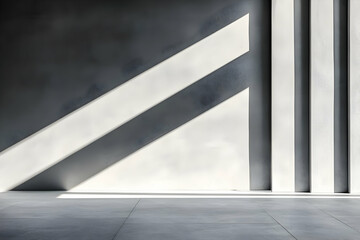 Poster - Architectural Interior: Sunlight and Shadow Play on Walls