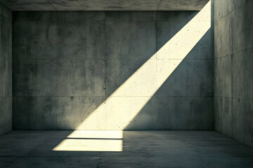 Poster - Sunlit Concrete Room: Architectural Minimalism