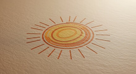 Poster - A hand-drawn circular logo with imperfect lines, resembling a sun or flower, Feels artisanal and authentic.