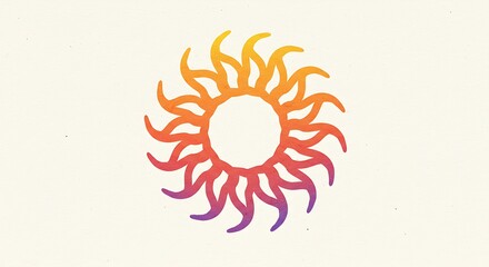 Poster - A hand-drawn circular logo with imperfect lines, resembling a sun or flower, Feels artisanal and authentic.
