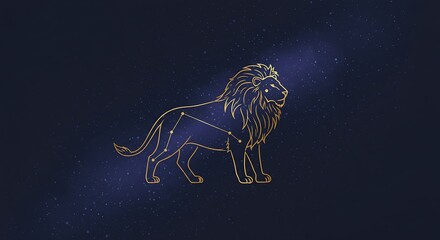a celestial logo with a constellation a subtle animal shape lion, scalable for branding.