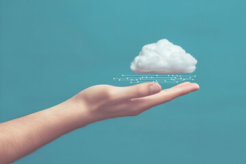 Poster - Cloud Computing: Hand Holding Digital Data Network