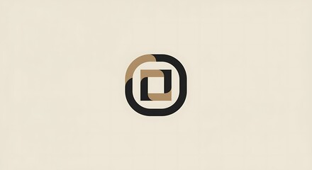 Poster - A minimalist logo design using overlapping geometric shapes  in a monochromatic color palette. , scalable for branding.