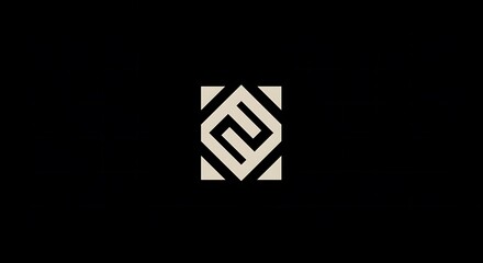 Poster - A minimalist logo design using overlapping geometric shapes  in a monochromatic color palette. , scalable for branding.