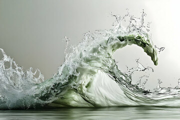 Poster - Abstract Water Wave Sculpture: Fluid Art Photography