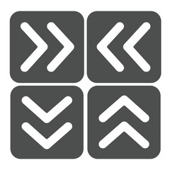Poster - Signboard with route direction arrows solid icon, making road concept. Vector graphics. Traffic lamps for turns, signals sign on white background, glyph style icon for mobile or web design.