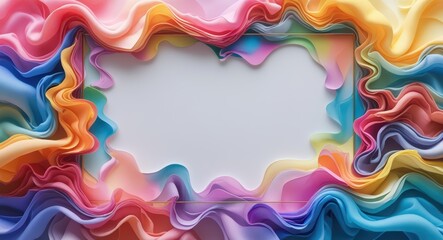 Poster - Colorful abstract frame background, rainbow pastel border design for graphic and web design projects