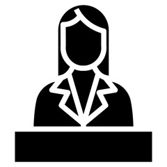 Poster - secretary vector icon