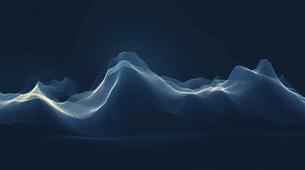Poster - Abstract representation of data points forming undulating mountains.