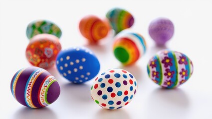 Poster - A collection of colorful Easter eggs in various patterns and colors.