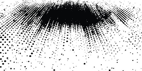 Leinwandbilder - Vector black spots, splashes and dotted paint marks on a white background. grunge texture of old background. Modern stylish halftone technology seamless texture white background.