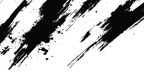 Leinwandbilder - Vector grunge texture white transparent background. Black and white paintbrush strokes white transparent background. scratches for wallpaper, paint splatter template, dirt banner, watercolor design.