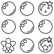 © md manik hossain - Set of 9 Minimalistic Bubble Gum Icons - Simple Vector Design