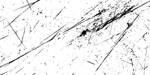 Leinwandbilder - Vector black scratches texture dirty grainy and scratches transparent white background. Abstract black scratches grunge texture.