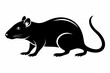 © pipp99 - rat silhouette line art vector illustration with a white background