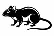 © pipp99 - rat silhouette line art vector illustration with a white background